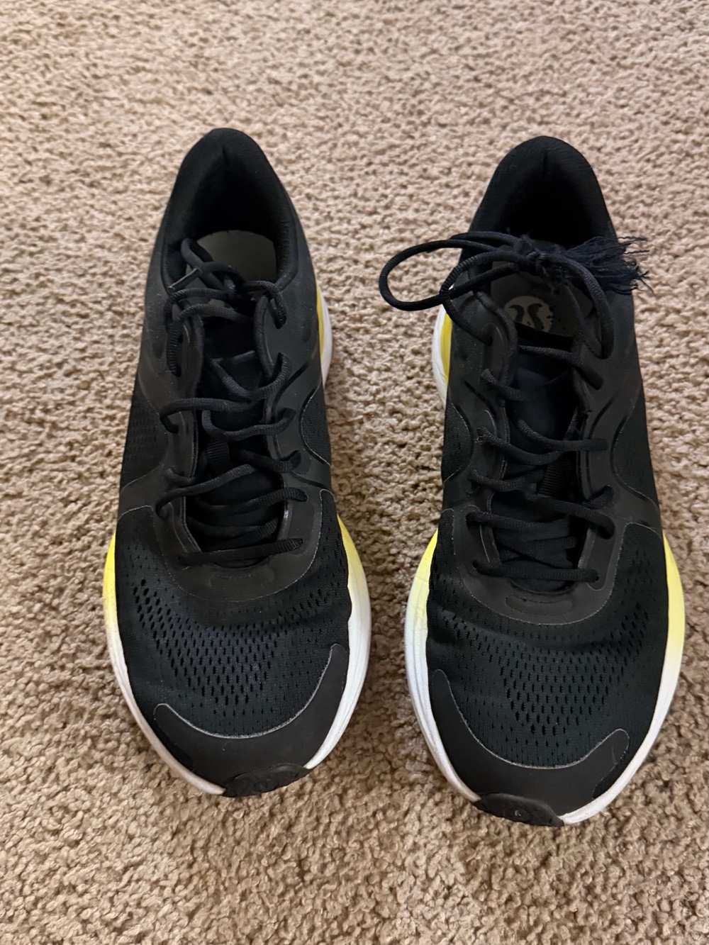 lululemon athletica Black Sneakers with Yellow Logo